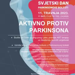 Aktivno protiv Parkinsona 11. travnja na Cvjetnom trgu u Zagrebu - letak